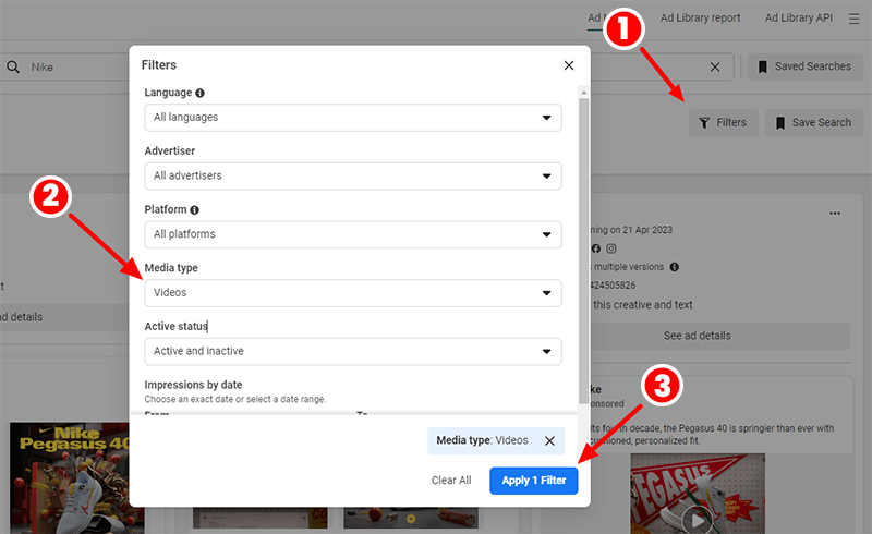 Filter Facebook Ad Library Media Type To Video